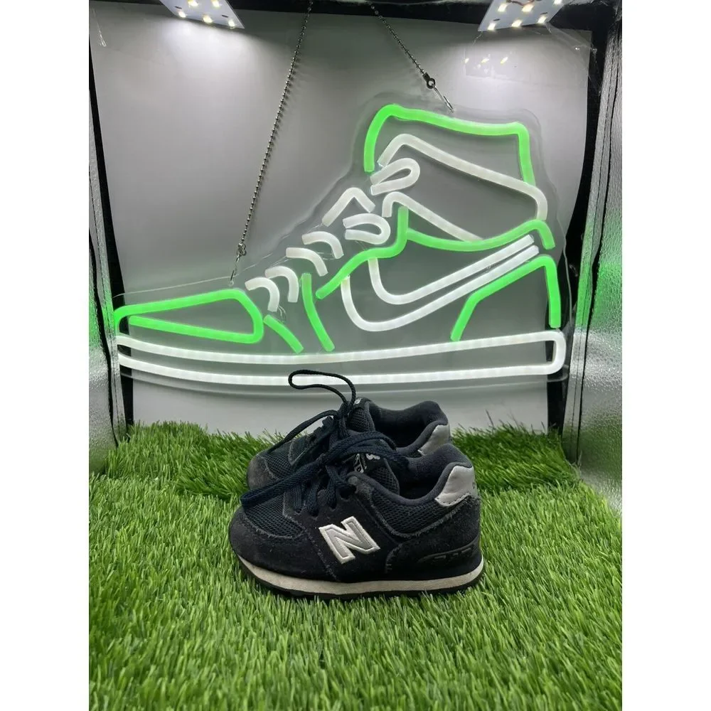 New Balance Shoes Baby Size 5C Classic 574 Style Retro Black Royal Blue KL574NSI